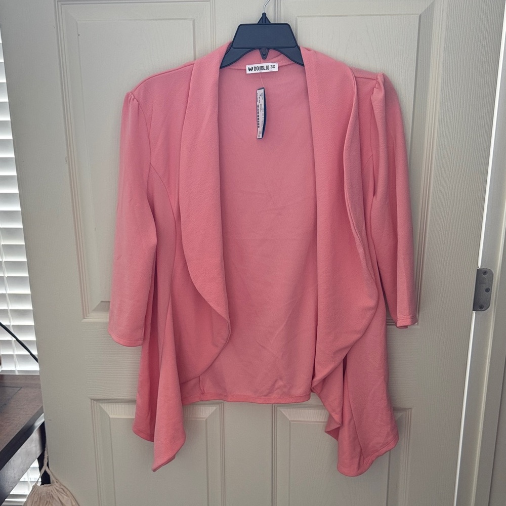 Doublju Soft Pink Open Front Blazer